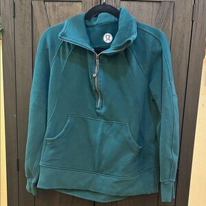 lululemon athletica Teal Quarter-Zip Fleece Pullover